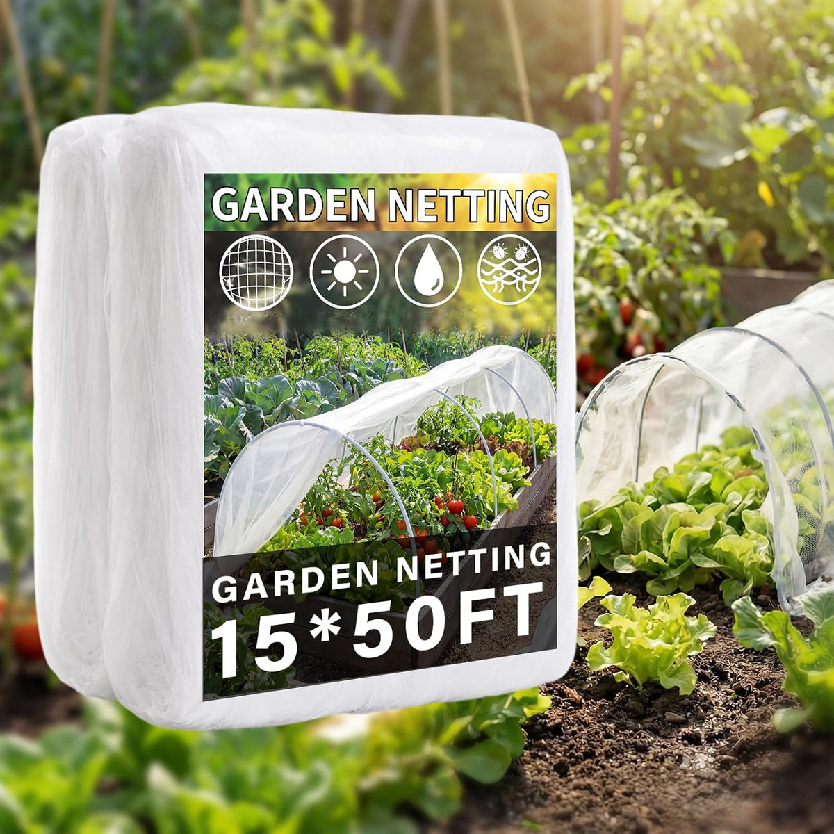 15 x 33 ft Garden Mesh Netting Insect Mosquito Net, White, 1 Pcs