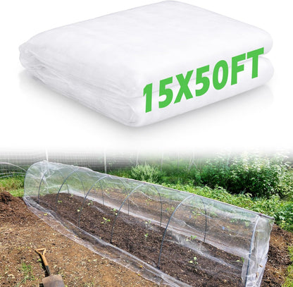 15 x 33 ft Garden Mesh Netting Insect Mosquito Net, White, 1 Pcs