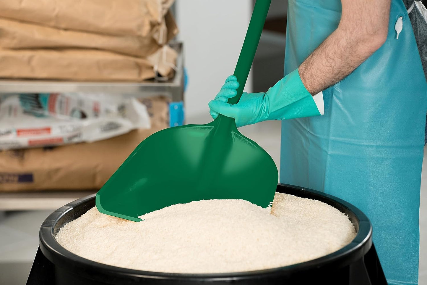 Sanitary Shovel, 10" x 13.75" Polypropylene, Green