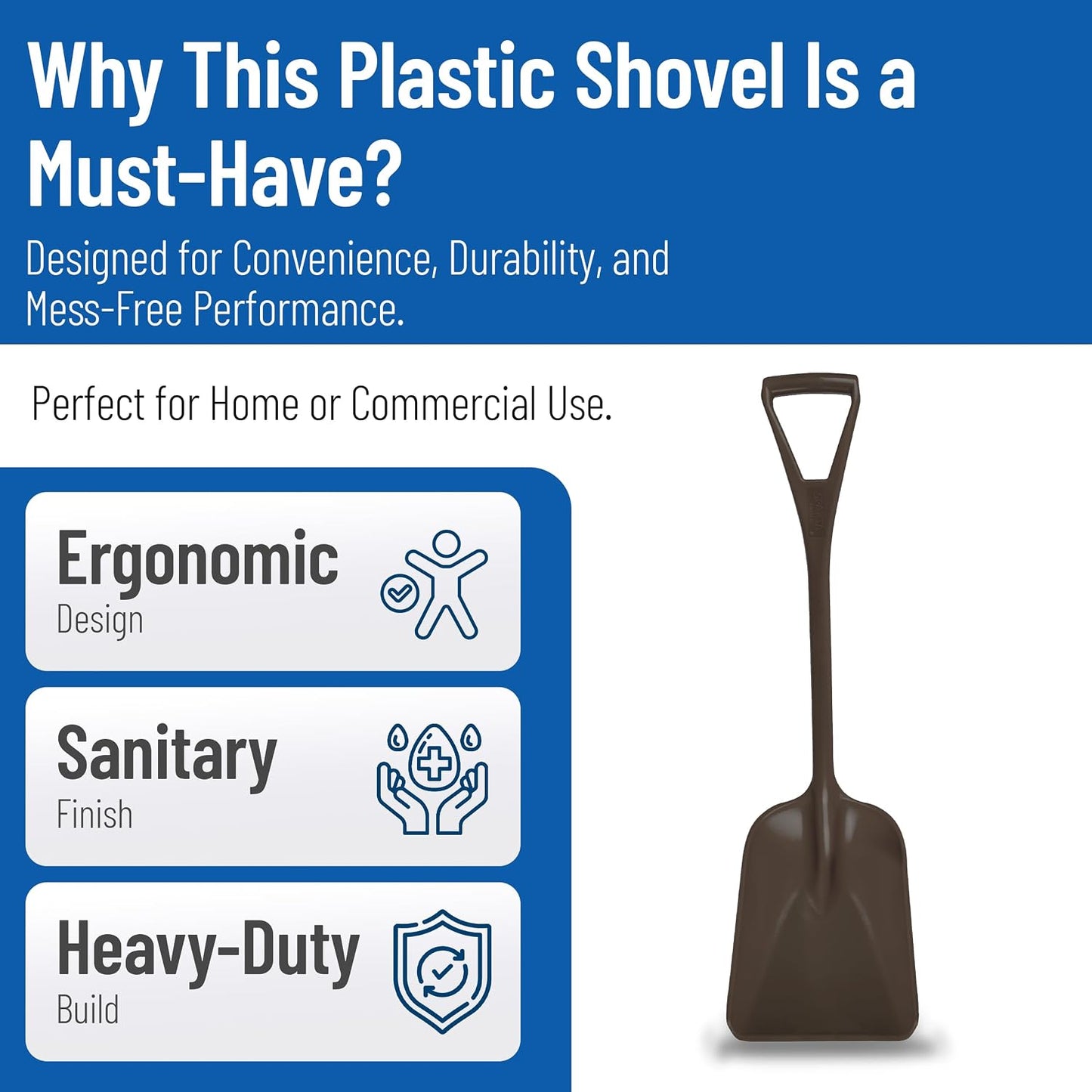 Sanitary Shovel, 10" x 13.75" Polypropylene, Green