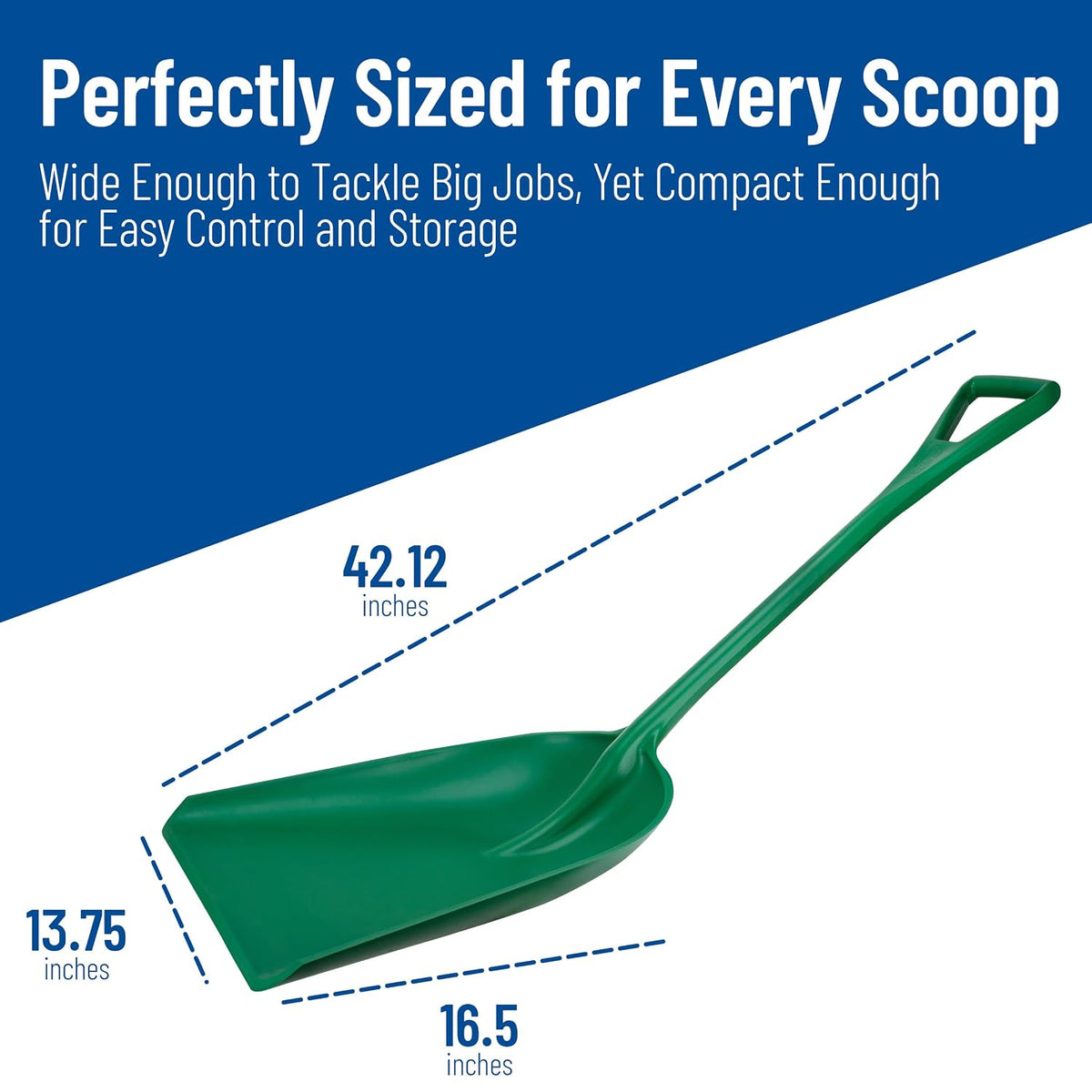 Sanitary Shovel, 10" x 13.75" Polypropylene, Green
