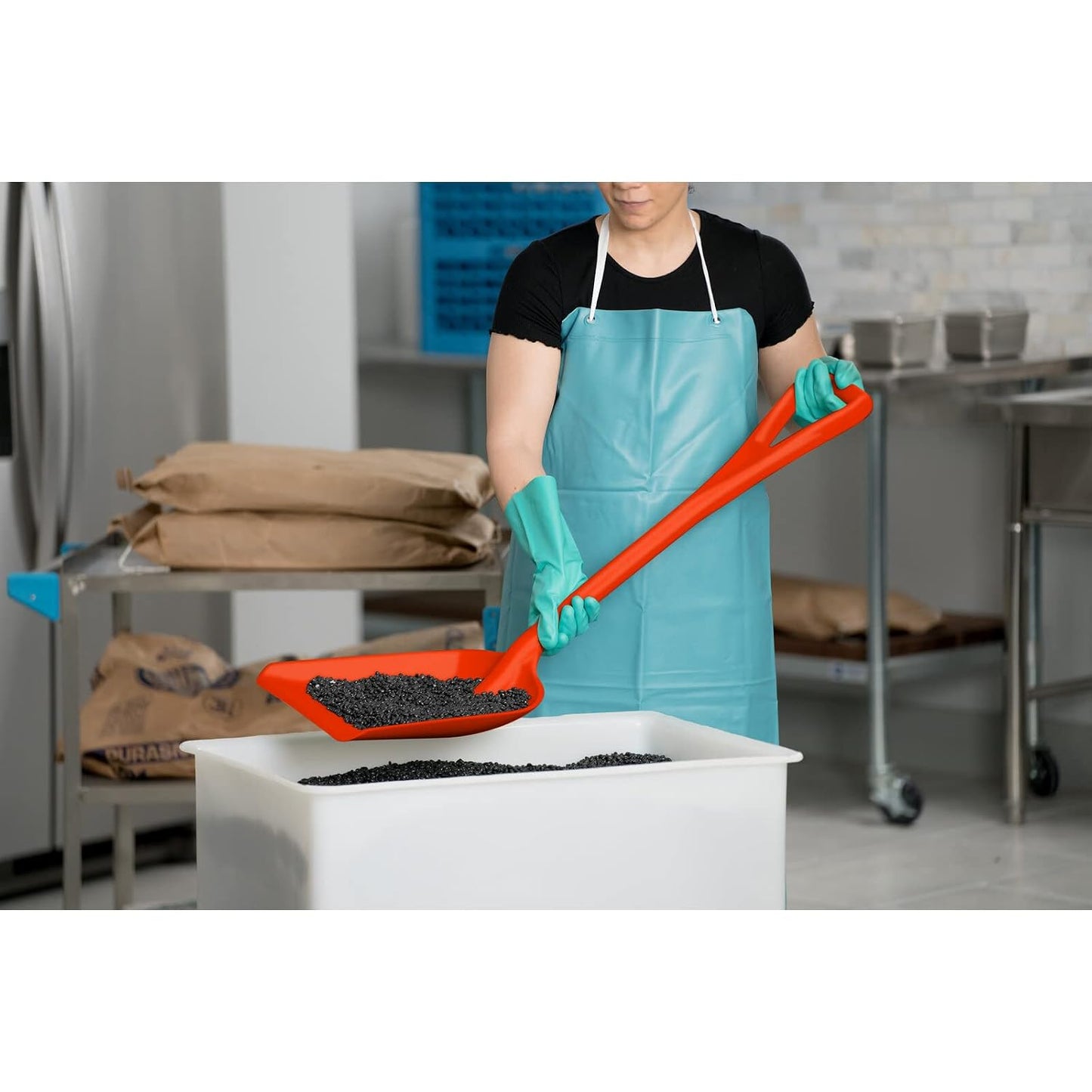 Sanitary Shovel, 10" x 13.75" Polypropylene, Green