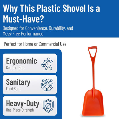 Sanitary Shovel, 10" x 13.75" Polypropylene, Green