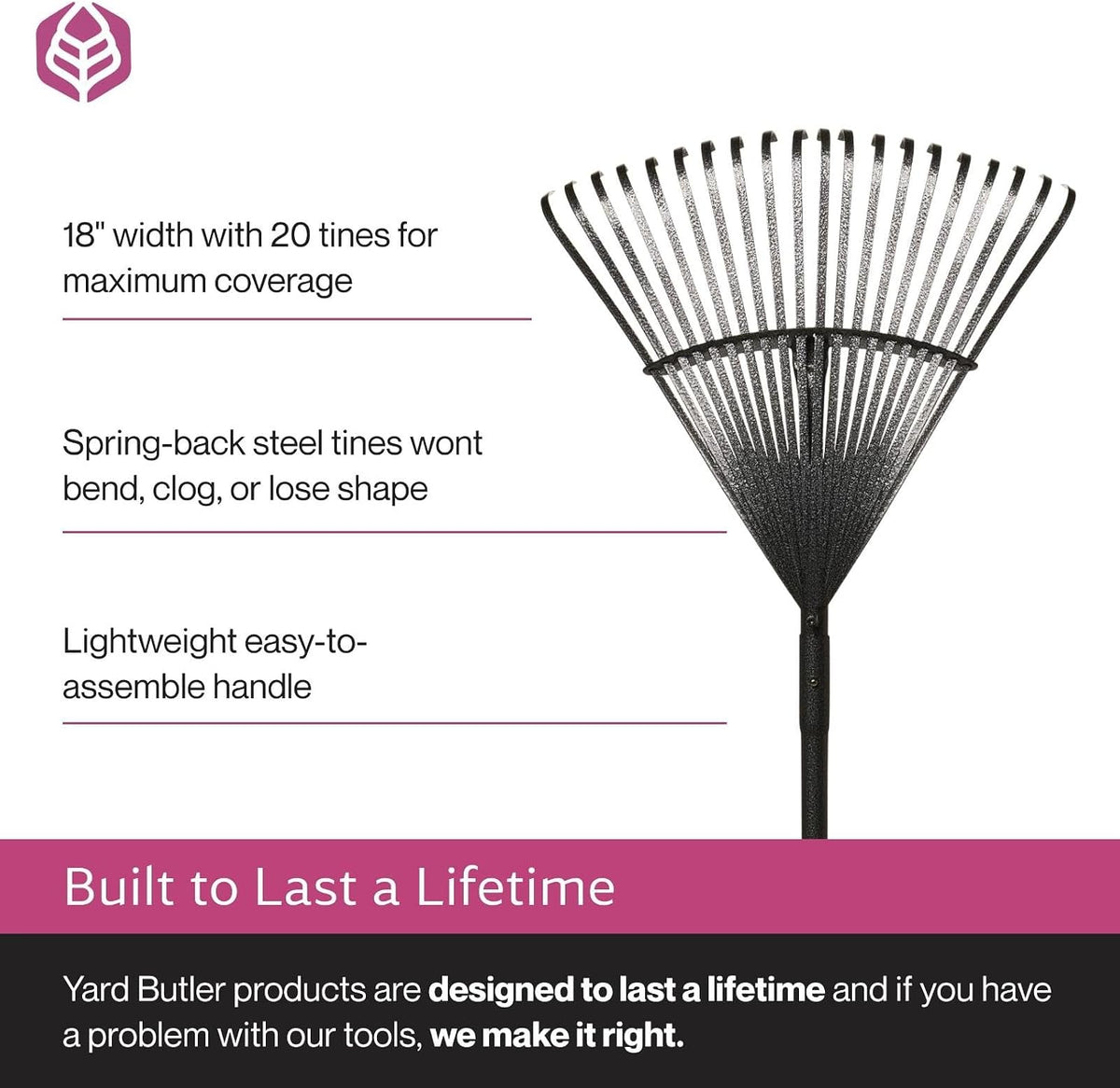 World's Greatest Leaf Rake, Durable Steel Design ILT-20
