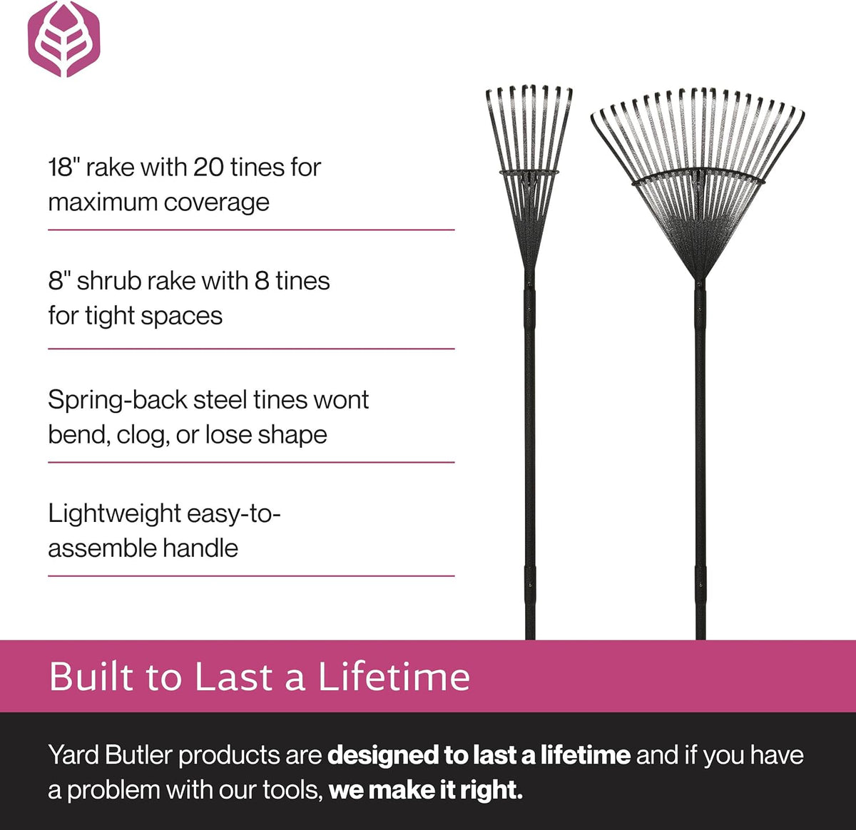 World's Greatest Leaf Rake, Durable Steel Design ILT-20