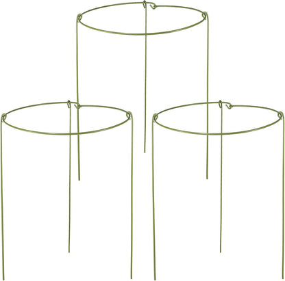 3 Pack Garden Stakes Plant Support Cage, Plant Support Rings for Outdoor Indoor Peony Tomato Rose Flowers Potted Plants (10" W x 17" H)