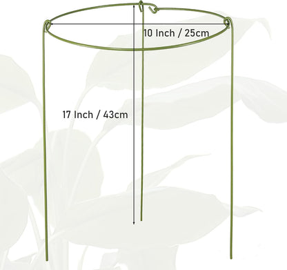 3 Pack Garden Stakes Plant Support Cage, Plant Support Rings for Outdoor Indoor Peony Tomato Rose Flowers Potted Plants (10" W x 17" H)