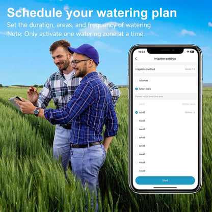 Smart Sprinkler Controller, 16-Zone/Station Irrigation System with APP Remote Control, GreenVation 2.4G/5GHz WiFi Water Timer for Outdoor Garden/Yard/Lawns (16 Zone)