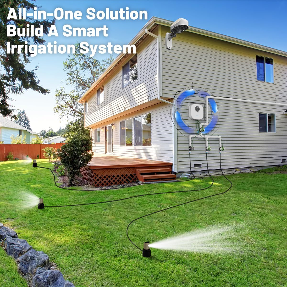 Smart Sprinkler Controller, 16-Zone/Station Irrigation System with APP Remote Control, GreenVation 2.4G/5GHz WiFi Water Timer for Outdoor Garden/Yard/Lawns (16 Zone)