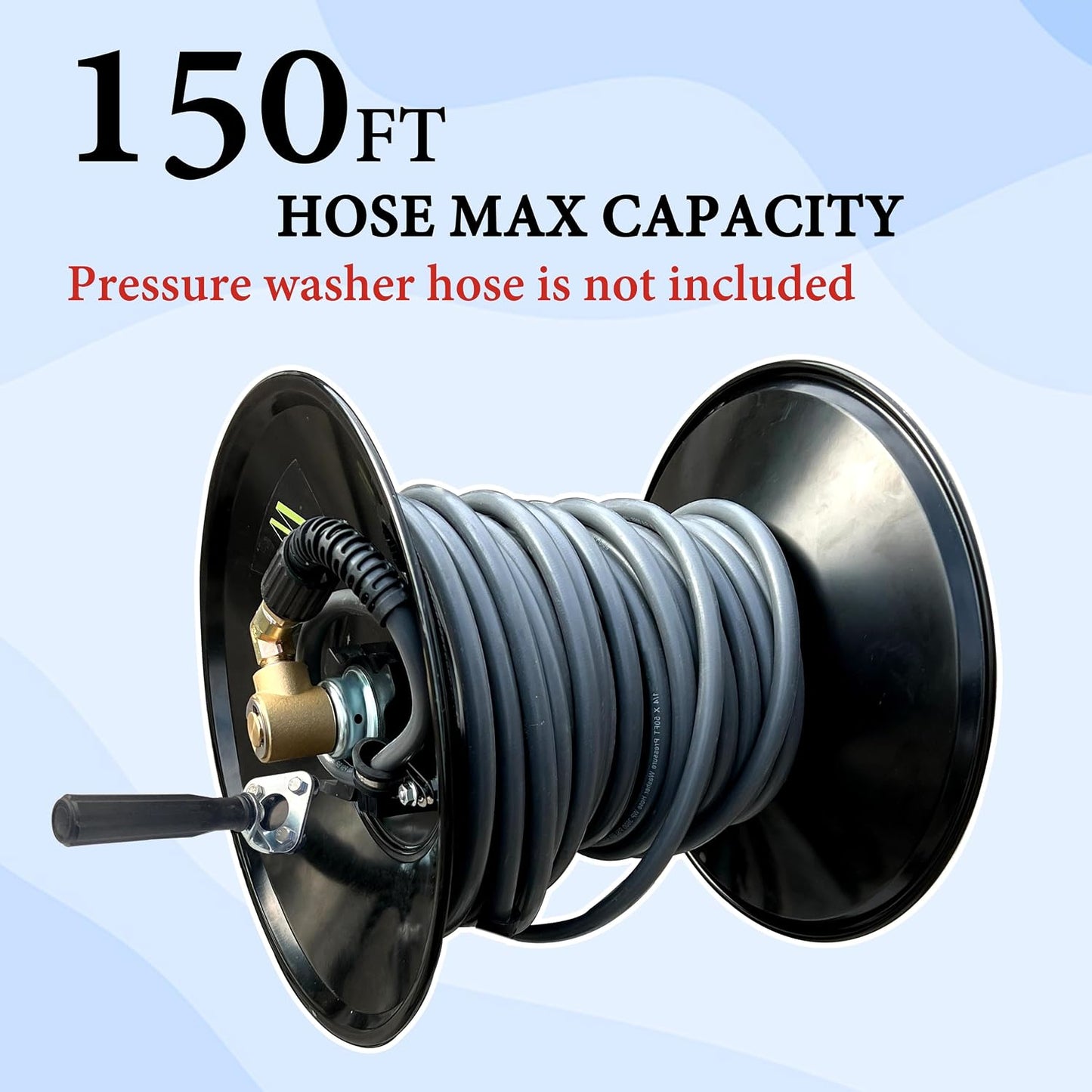 High Pressure Washer Hose Reel 150ft x 3/8" / 300ft x 1/4"