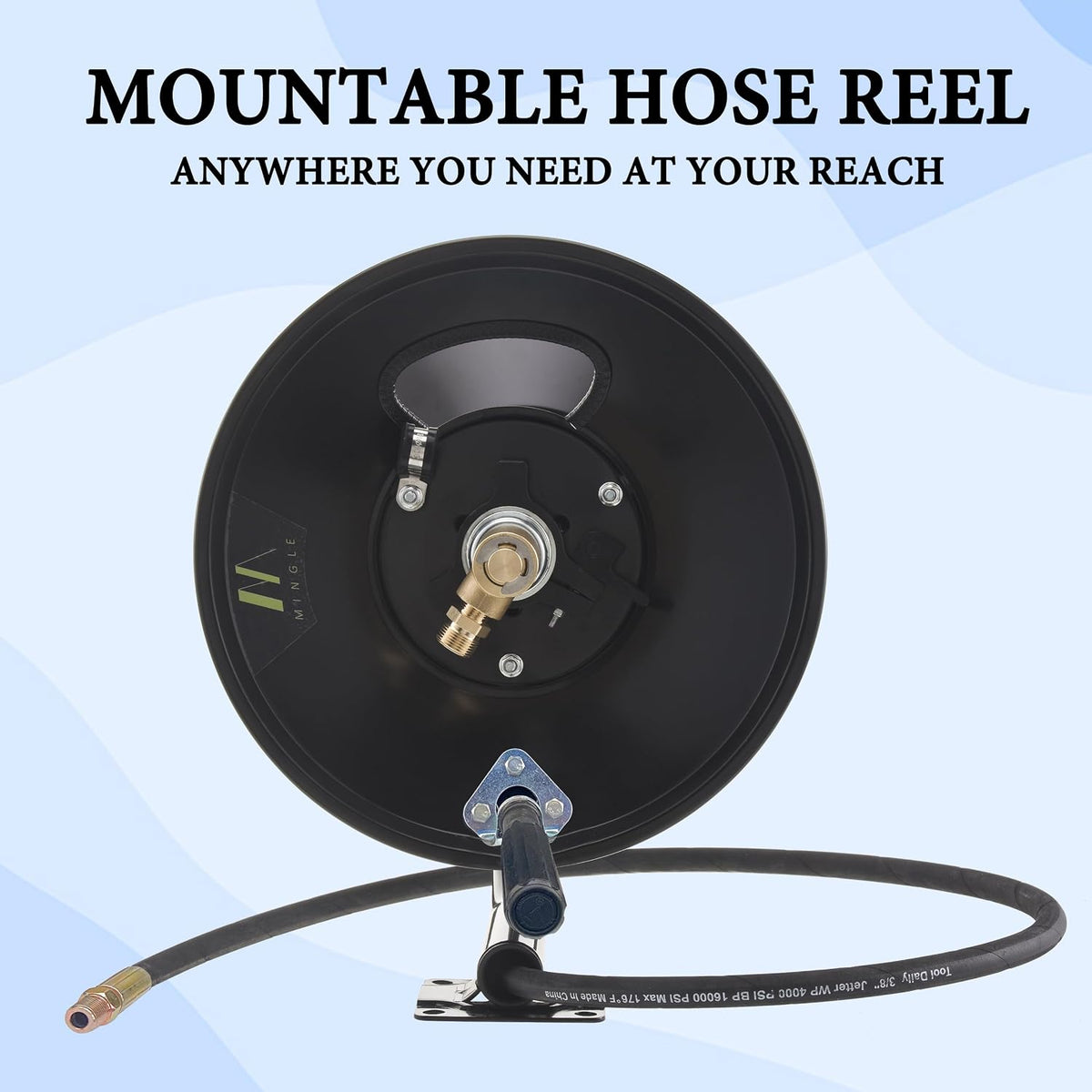 High Pressure Washer Hose Reel 150ft x 3/8" / 300ft x 1/4"