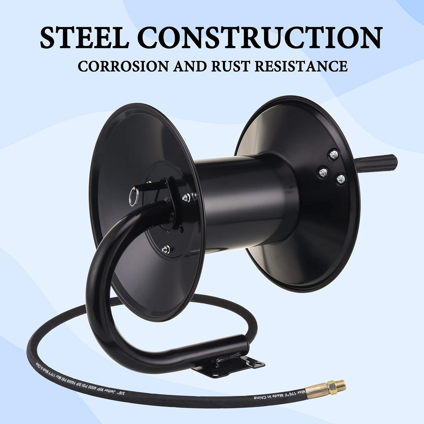 High Pressure Washer Hose Reel 150ft x 3/8" / 300ft x 1/4"