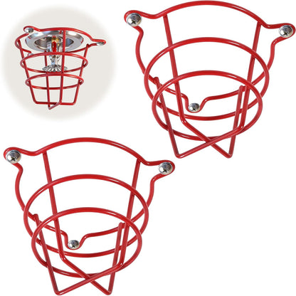 (2 Pack) Red Fire Sprinkler Head Guard Cage Protector Cover for Both 1/2" & 3/4" and for Protecting Flush Mount & Side Wall & Pendent Head Fire Sprinkler Covers for Ceiling