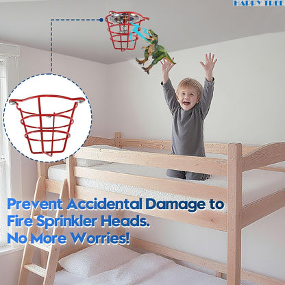 (2 Pack) Red Fire Sprinkler Head Guard Cage Protector Cover for Both 1/2" & 3/4" and for Protecting Flush Mount & Side Wall & Pendent Head Fire Sprinkler Covers for Ceiling