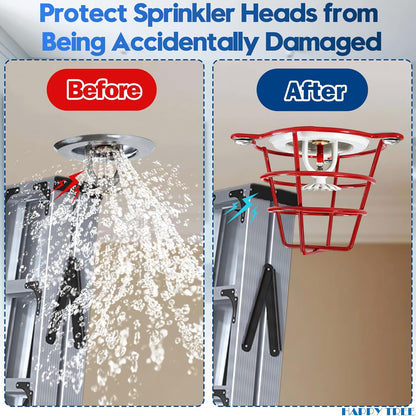 (2 Pack) Red Fire Sprinkler Head Guard Cage Protector Cover for Both 1/2" & 3/4" and for Protecting Flush Mount & Side Wall & Pendent Head Fire Sprinkler Covers for Ceiling