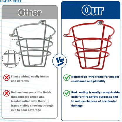(2 Pack) Red Fire Sprinkler Head Guard Cage Protector Cover for Both 1/2" & 3/4" and for Protecting Flush Mount & Side Wall & Pendent Head Fire Sprinkler Covers for Ceiling
