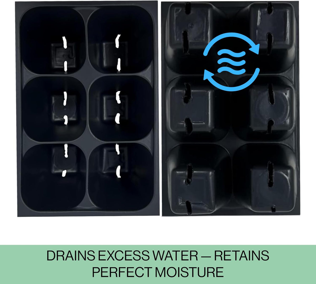 Seed Starter Trays, 144 Cells (24 Trays - 6 Cells Per Tray) + Plant Stakes