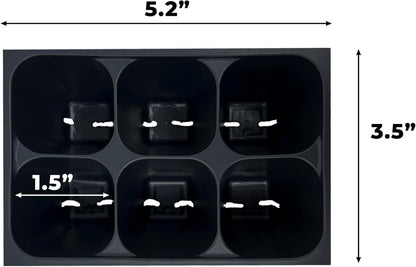 Seed Starter Trays, 144 Cells (24 Trays - 6 Cells Per Tray) + Plant Stakes