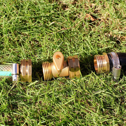 Solid Brass Garden Hose Repair kit Connector with Stainless Steel Clamps, Male Adapter/Female Garden Hose Swivel Fitting… (5/8" Barb x 3/4" Male-2 Sets)