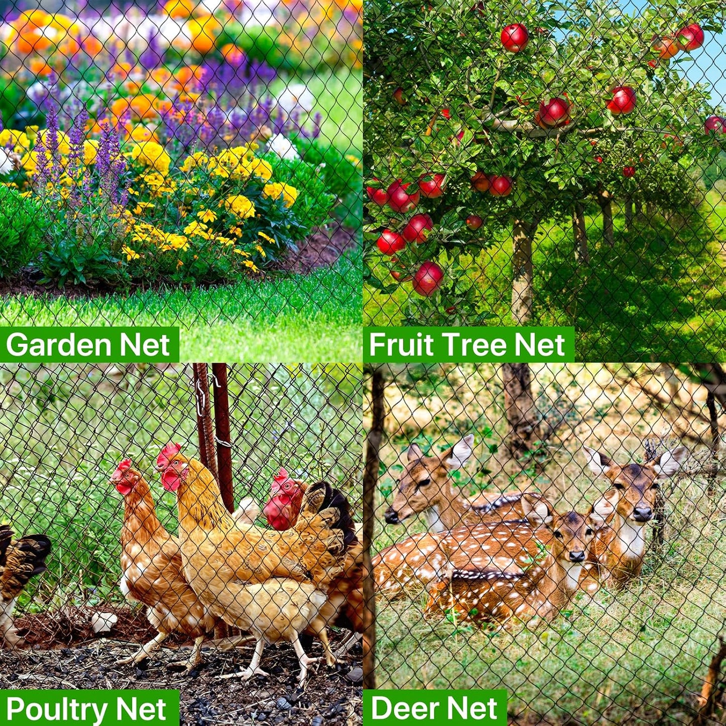 Bird Netting for Chicken Coop,50x50ft Poultry Netting with 2.4" Square Mesh