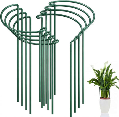 Peony Cages and Supports, 6 Pack Plant Support Stakes for Outdoor & Indoor Plants, 10" W x 16" H Half Round Garden Plant Support Rings for Peonies, Hydrangeas, Roses, Dahlias
