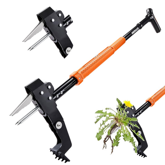 Weed Puller Tool, Stand Up Weed Puller Heavy Duty Garden Tool with 4-Claw Steel Head, 39"-46" Retractable Handle & Easy-Eject Mechanism, Easily Remove Weeds Without Bending, or Kneeling