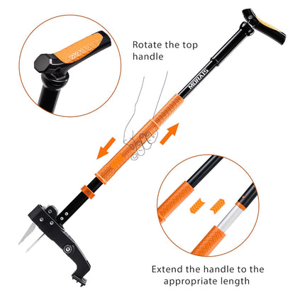 Weed Puller Tool, Stand Up Weed Puller Heavy Duty Garden Tool with 4-Claw Steel Head, 39"-46" Retractable Handle & Easy-Eject Mechanism, Easily Remove Weeds Without Bending, or Kneeling