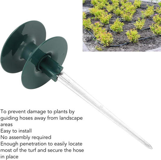 2pcs Garden Hose Guide Spikes, Plant Watering Spikes ABS Zinc Alloy Water Pipe Guide Wheel Durable Garden Hose Guide Holder for Garden Yard Lawn for Plant Protection
