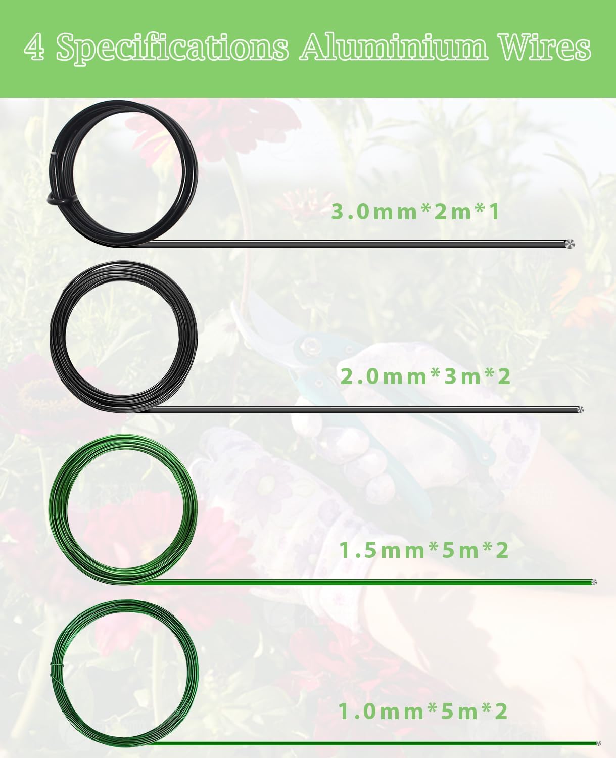 Bonsai Tools Set 7Pcs, Bonsai Tree Tools Kit Succulent Trimming Tools Include Scissors, Cutters, Rake, Round and Pointed Shovel &Training Wire for Bonsai Beginner Gardening Gifts