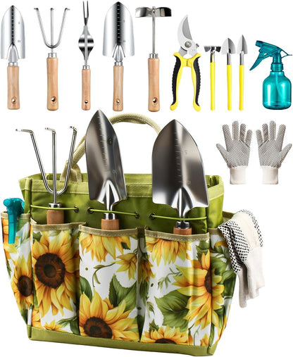 Bonsai Tools Set 7Pcs, Bonsai Tree Tools Kit Succulent Trimming Tools Include Scissors, Cutters, Rake, Round and Pointed Shovel &Training Wire for Bonsai Beginner Gardening Gifts