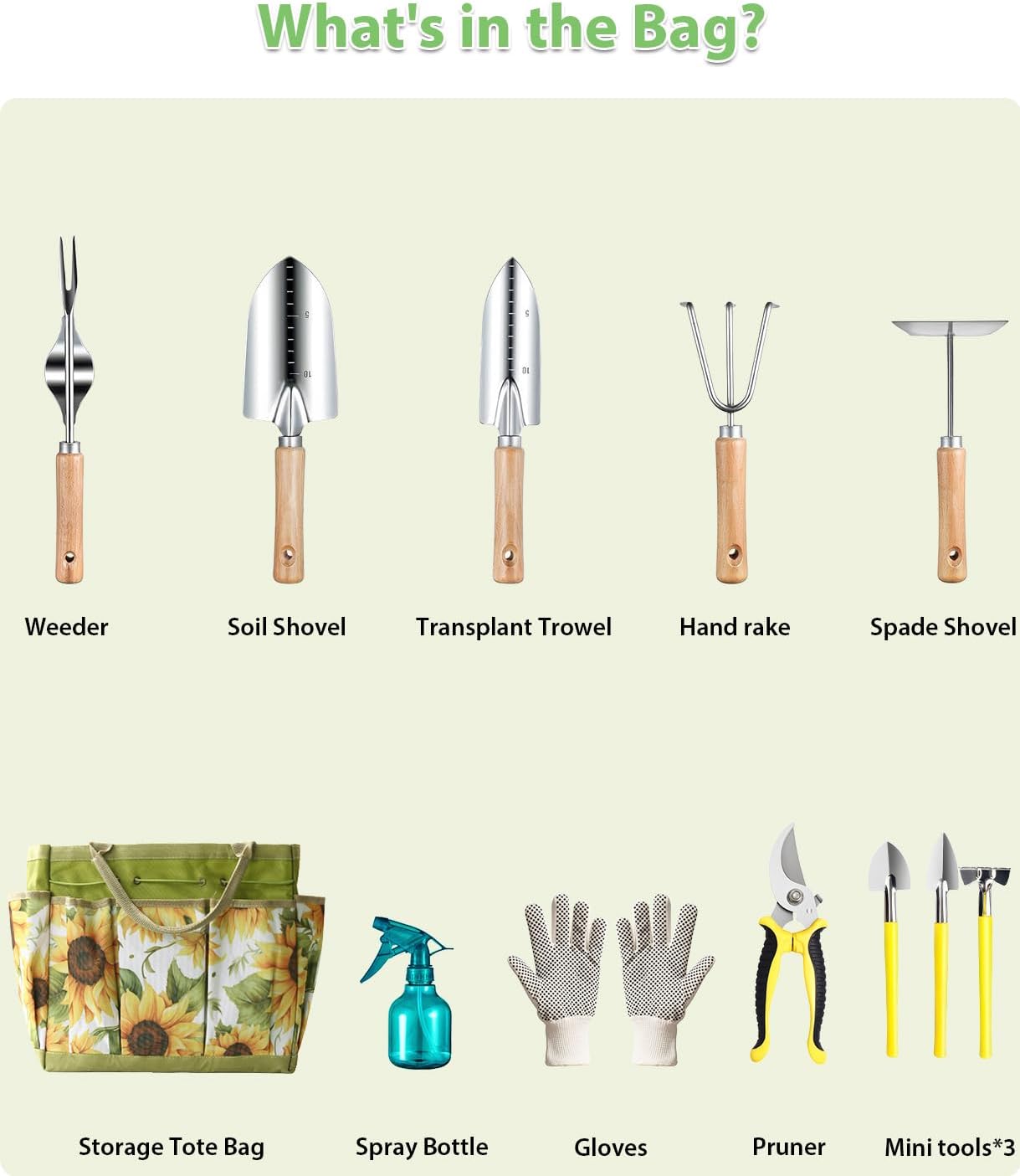 Bonsai Tools Set 7Pcs, Bonsai Tree Tools Kit Succulent Trimming Tools Include Scissors, Cutters, Rake, Round and Pointed Shovel &Training Wire for Bonsai Beginner Gardening Gifts