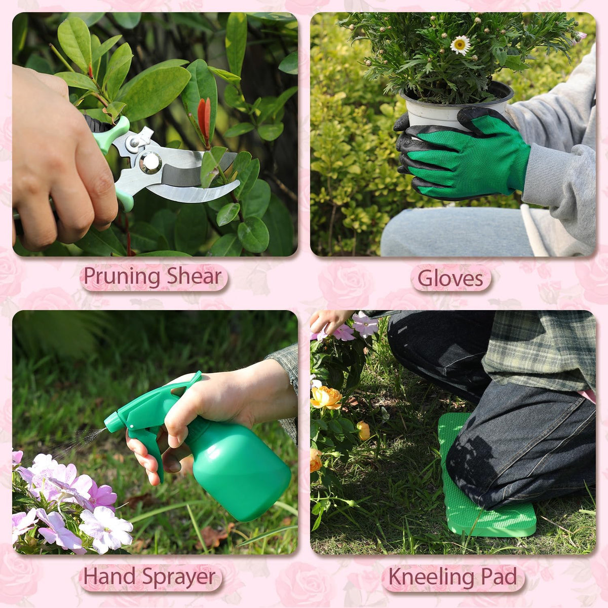 Garden Tool Set, 2Pcs Gardening Hand Tools, Stainless Steel Trowel and Cultivator with Handle, Outdoor Gardening Kit for Women Men