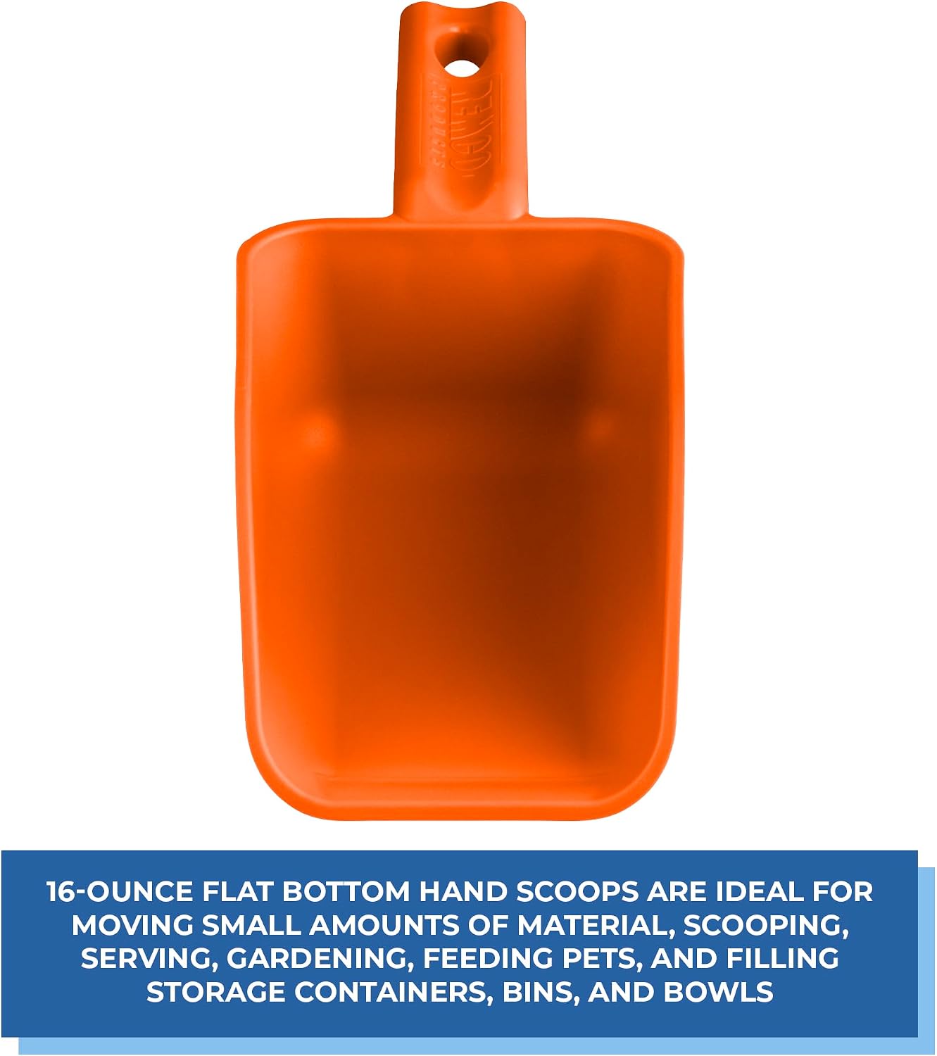 Vikan 63007 Color-Coded Plastic Hand Scoop - BPA-Free Food-Safe Kitchen Utensils, Restaurant and Food Service Supplies, 16 oz, Orange