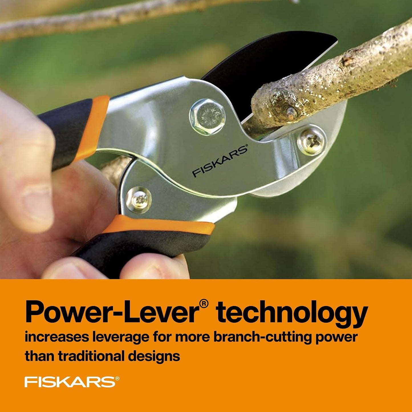Power-Lever Anvil Pruning Shears, 5/8" Cut Capacity Garden Clippers