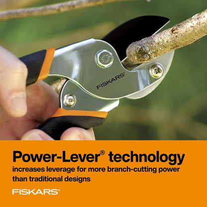 Power-Lever Anvil Pruning Shears, 5/8" Cut Capacity Garden Clippers