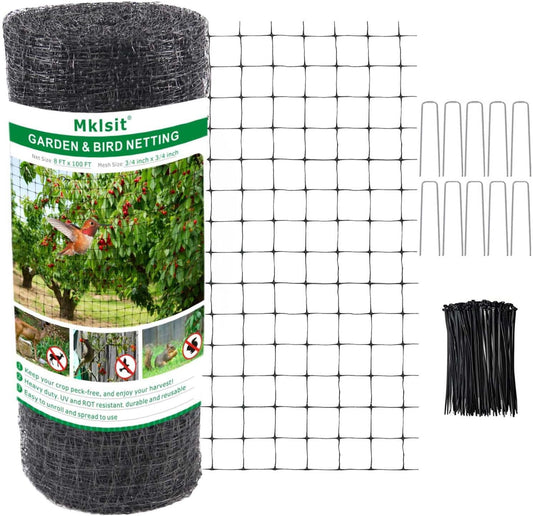 Deer Netting Fence, 8ftx100ft Garden Netting Heavy Duty Bird Netting