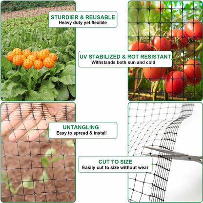 Deer Netting Fence, 8ftx100ft Garden Netting Heavy Duty Bird Netting