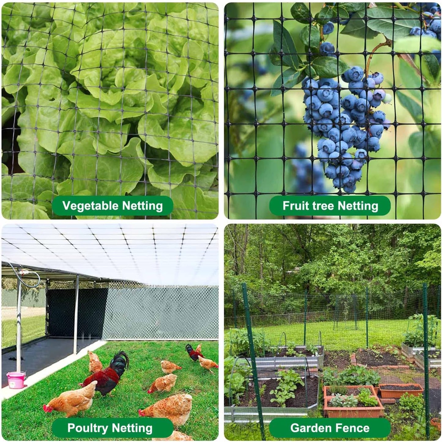 Deer Netting Fence, 8ftx100ft Garden Netting Heavy Duty Bird Netting