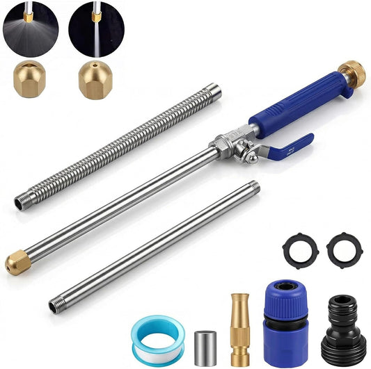 High Pressure Power Washer Wand, Watering Sprayer Cleaning Tool, Hydro Jet Water Hose Nozzle, Wand Lance for Gutter Patio Car Pet Window blue