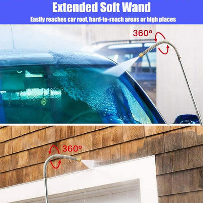 High Pressure Power Washer Wand, Watering Sprayer Cleaning Tool, Hydro Jet Water Hose Nozzle, Wand Lance for Gutter Patio Car Pet Window blue