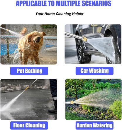 High Pressure Power Washer Wand, Watering Sprayer Cleaning Tool, Hydro Jet Water Hose Nozzle, Wand Lance for Gutter Patio Car Pet Window blue