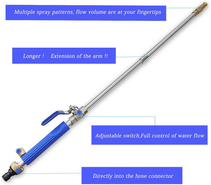 High Pressure Power Washer Wand, Watering Sprayer Cleaning Tool, Hydro Jet Water Hose Nozzle, Wand Lance for Gutter Patio Car Pet Window blue