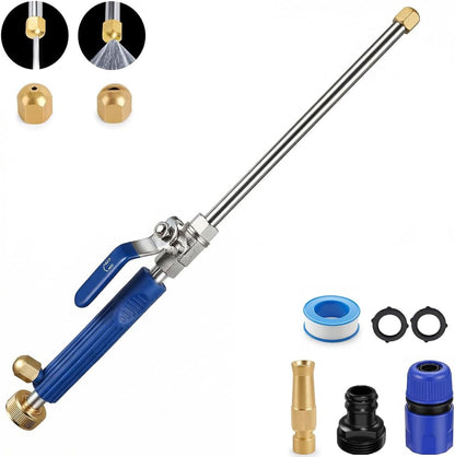 High Pressure Power Washer Wand, Watering Sprayer Cleaning Tool, Hydro Jet Water Hose Nozzle, Wand Lance for Gutter Patio Car Pet Window blue