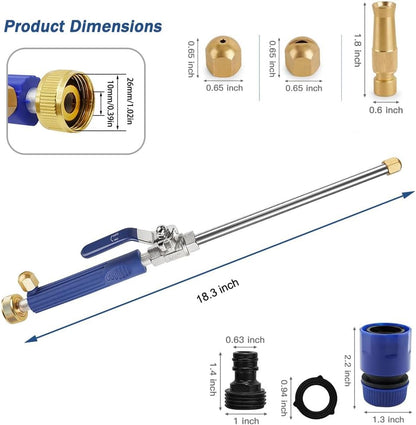 High Pressure Power Washer Wand, Watering Sprayer Cleaning Tool, Hydro Jet Water Hose Nozzle, Wand Lance for Gutter Patio Car Pet Window blue