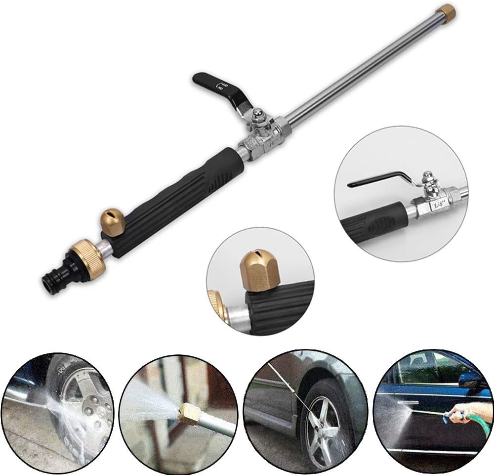 High Pressure Power Washer Wand, Watering Sprayer Cleaning Tool, Hydro Jet Water Hose Nozzle, Wand Lance for Gutter Patio Car Pet Window blue