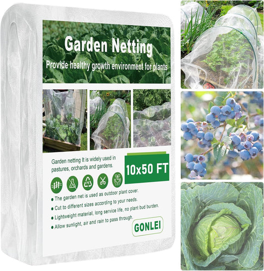 Garden Netting 10 X 50 FT Ultra Fine Netting for Garden Protection,Garden Netting for Raised Beds,Mosquito Net for Blueberry Shrubs Vegetables Fruits Flowers Crops Pest Barrier