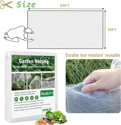 Garden Netting 10 X 50 FT Ultra Fine Netting for Garden Protection,Garden Netting for Raised Beds,Mosquito Net for Blueberry Shrubs Vegetables Fruits Flowers Crops Pest Barrier