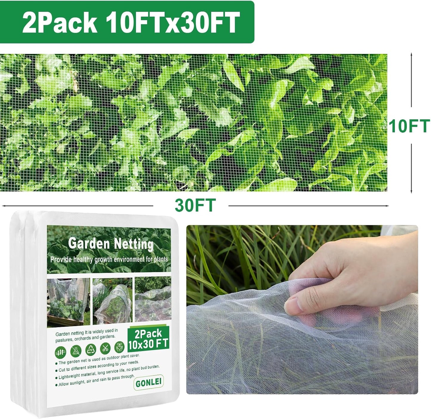 Garden Netting 10 X 50 FT Ultra Fine Netting for Garden Protection,Garden Netting for Raised Beds,Mosquito Net for Blueberry Shrubs Vegetables Fruits Flowers Crops Pest Barrier
