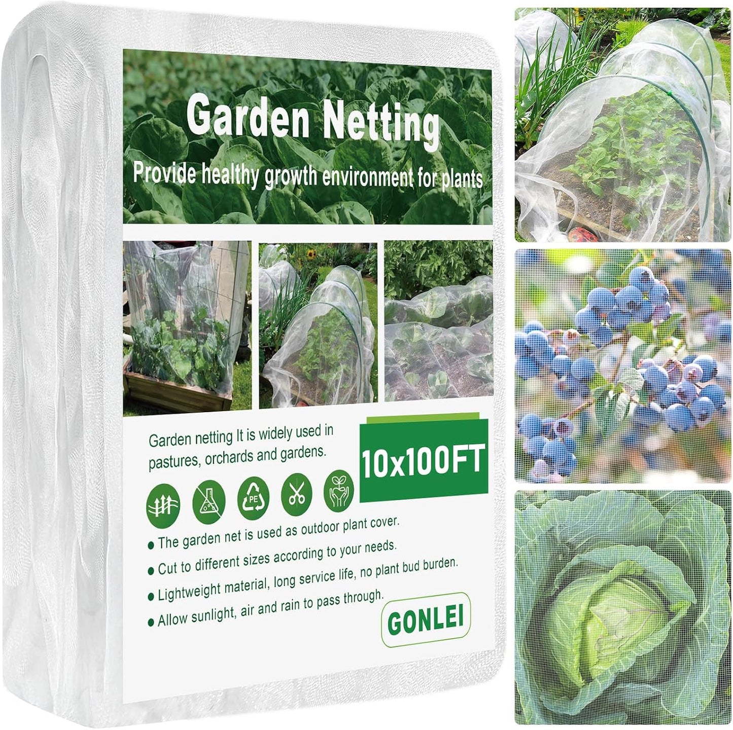 Garden Netting 10 X 50 FT Ultra Fine Netting for Garden Protection,Garden Netting for Raised Beds,Mosquito Net for Blueberry Shrubs Vegetables Fruits Flowers Crops Pest Barrier