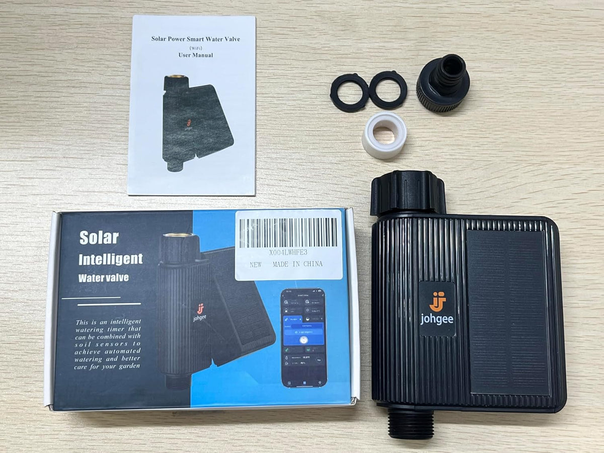 Solar Smart WiFi Sprinkler Timer, WiFi Water Timer for Garden Hose with Rain Delay/Manual/Automatic, Alexa & Smart Life App, Solar Irrigation Sprinkler Controller for Lawns Yard